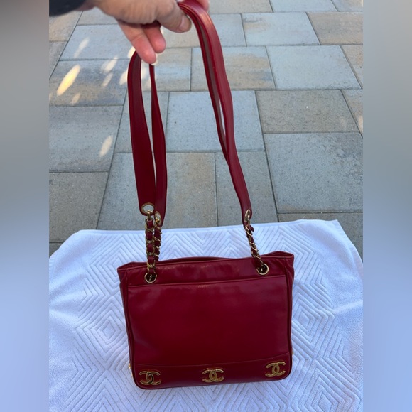 ❤️ Authentic Chanel Triple C Tote double chain shoulder Bag - Picture 2 of 16